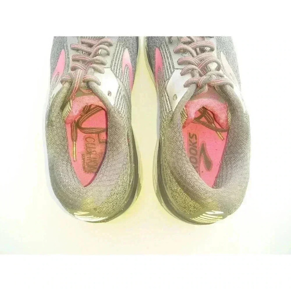 Brooks Womens Adrenaline GTS 18 Running Shoes Gray Pink Low Top Lace Up 10 - Picture 9 of 9
